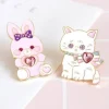 Cat & Bunny Jewelled Pins