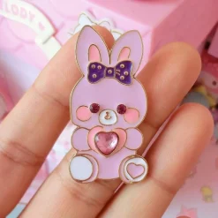Cat & Bunny Jewelled Pins