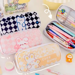 Checkerboard Bunny Cosmetic Case