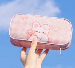 Checkerboard Bunny Cosmetic Case