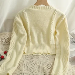 Cherry Knitted Cropped Cardigan