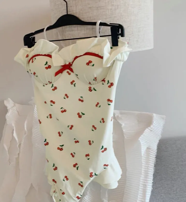 Cherry Ruffle Onesie