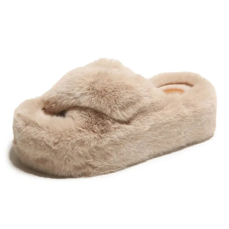 Chunky Fuzzy Sandal Slippers