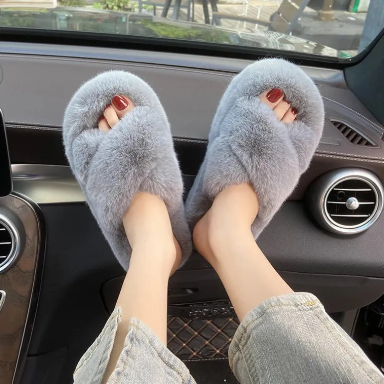 Chunky Fuzzy Sandal Slippers