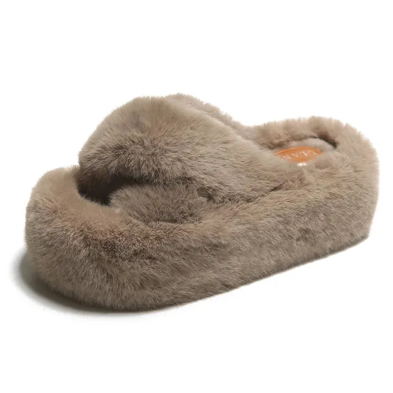 Chunky Fuzzy Sandal Slippers