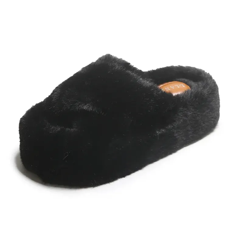 Chunky Fuzzy Sandal Slippers