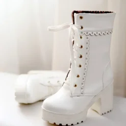 Chunky Lace Platform Boots