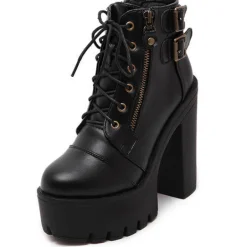 Chunky Lace Up Ankle Boots