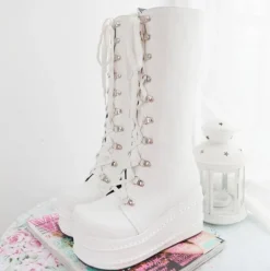 Chunky Platform Moto Boots