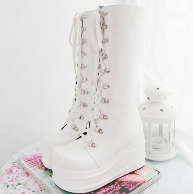 Chunky Platform Moto Boots