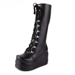 Chunky Platform Moto Boots