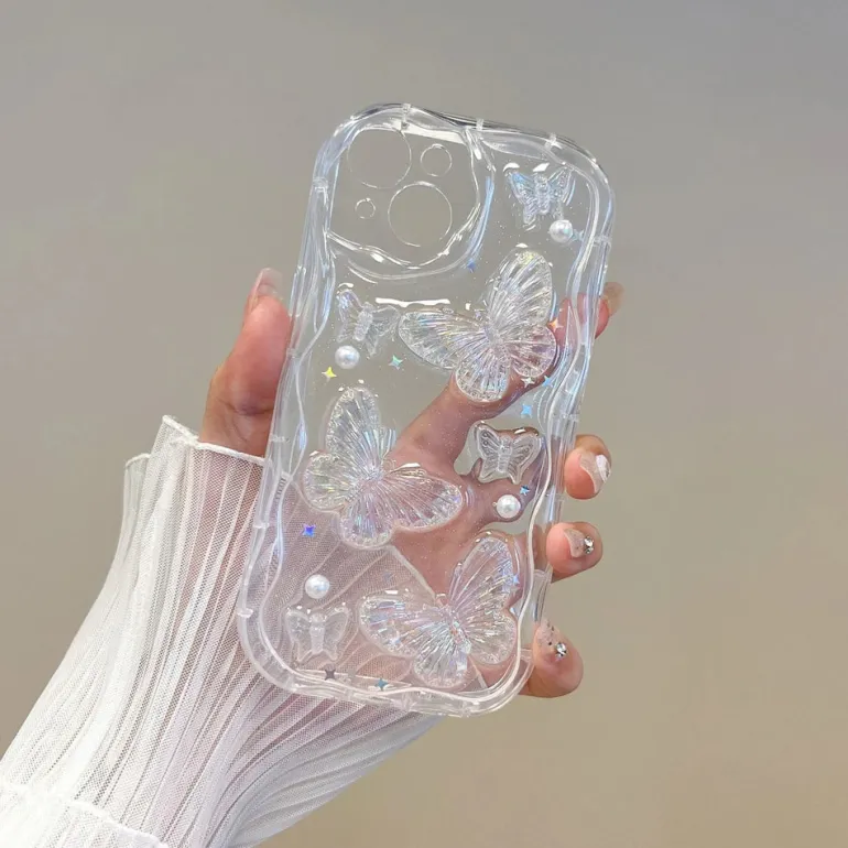 Clear Cystal Butterfly iPhone Case