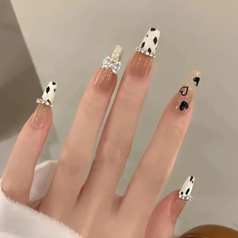 Clear Glittery Press On Nails