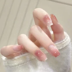 Clear Glittery Press On Nails