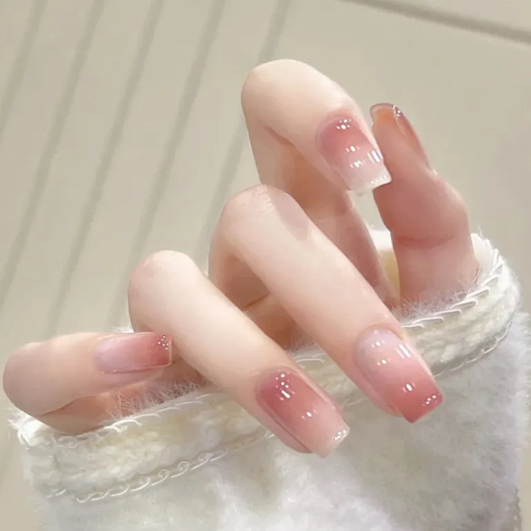 Clear Glittery Press On Nails