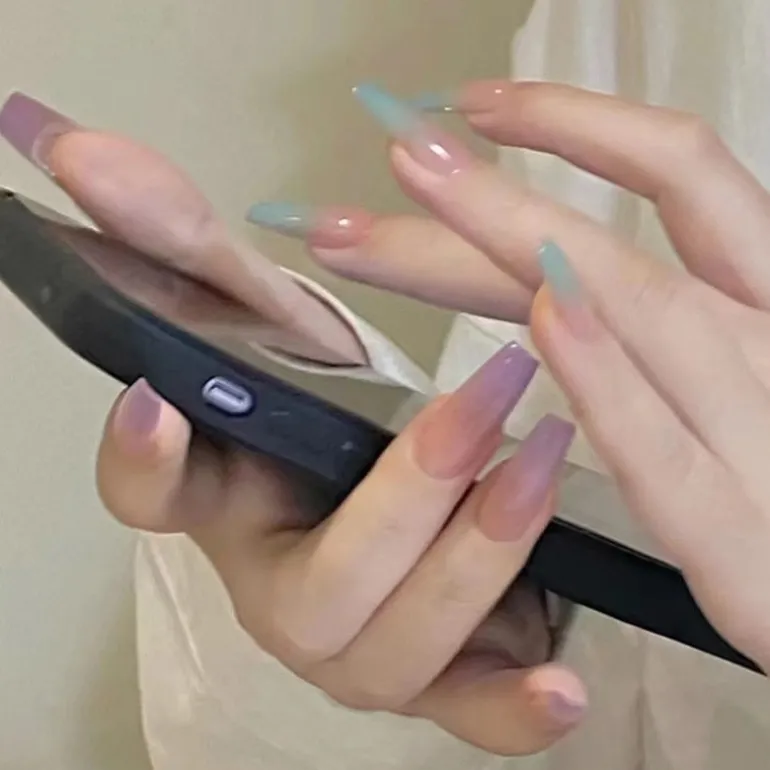 Clear Glittery Press On Nails
