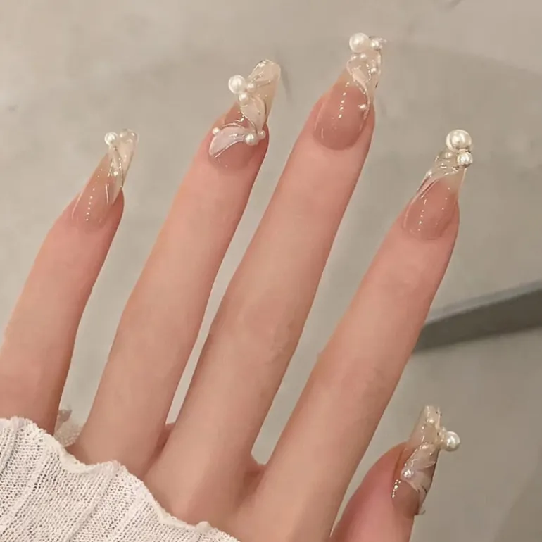 Clear Glittery Press On Nails