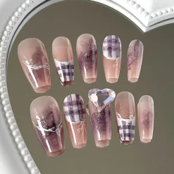 Clear Glittery Press On Nails