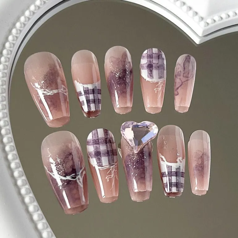 Clear Glittery Press On Nails
