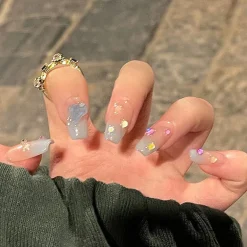 Clear Glittery Press On Nails