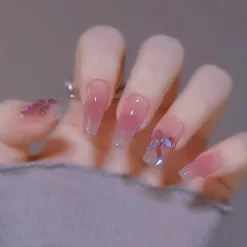 Clear Glittery Press On Nails