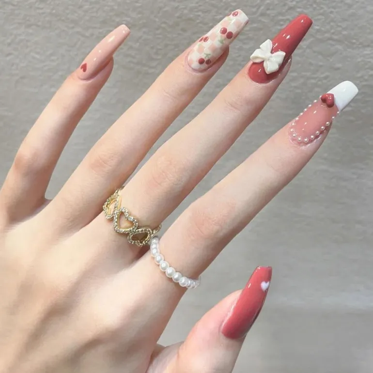 Clear Glittery Press On Nails