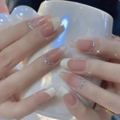 Clear Glittery Press On Nails