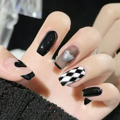 Clear Glittery Press On Nails