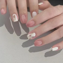 Clear Glittery Press On Nails