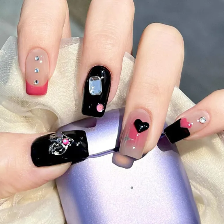 Clear Glittery Press On Nails