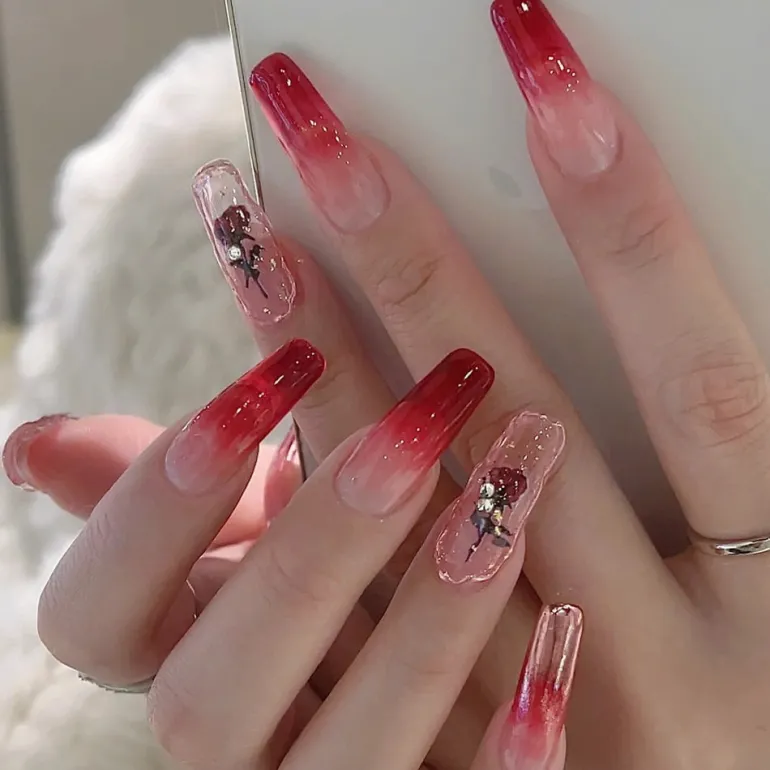 Clear Glittery Press On Nails
