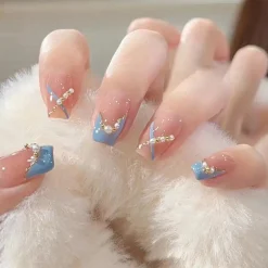 Clear Glittery Press On Nails