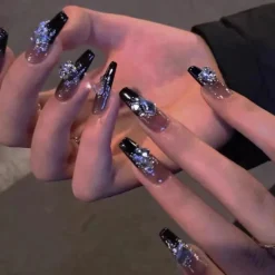 Clear Glittery Press On Nails
