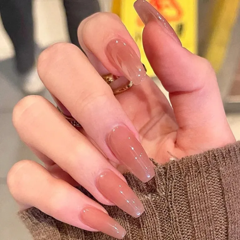 Clear Neutral Tone Press On Nails