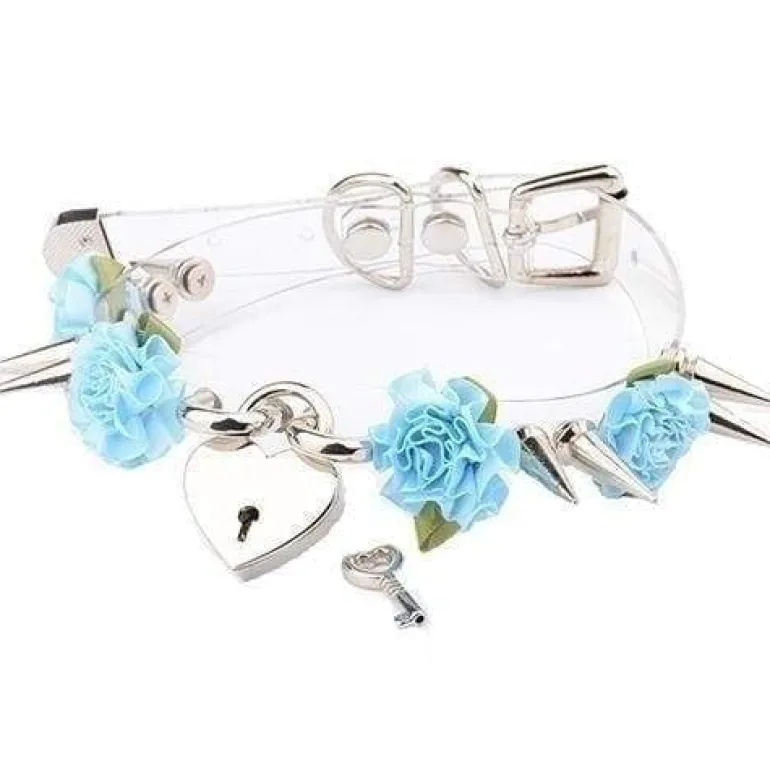 Clear Spiked Floral Choker