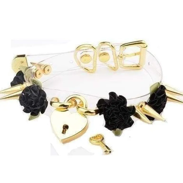 Clear Spiked Floral Choker