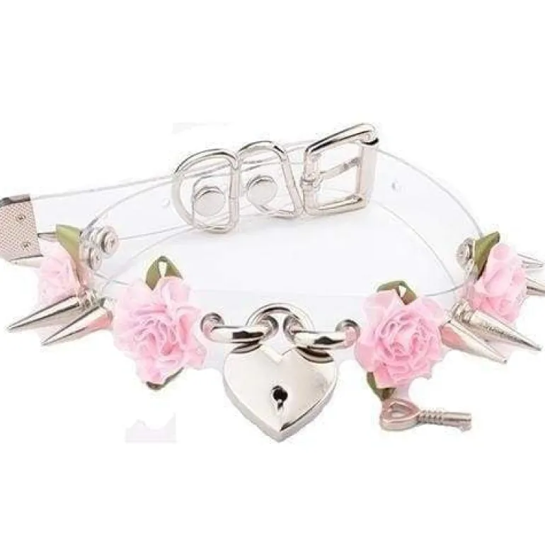 Clear Spiked Floral Choker