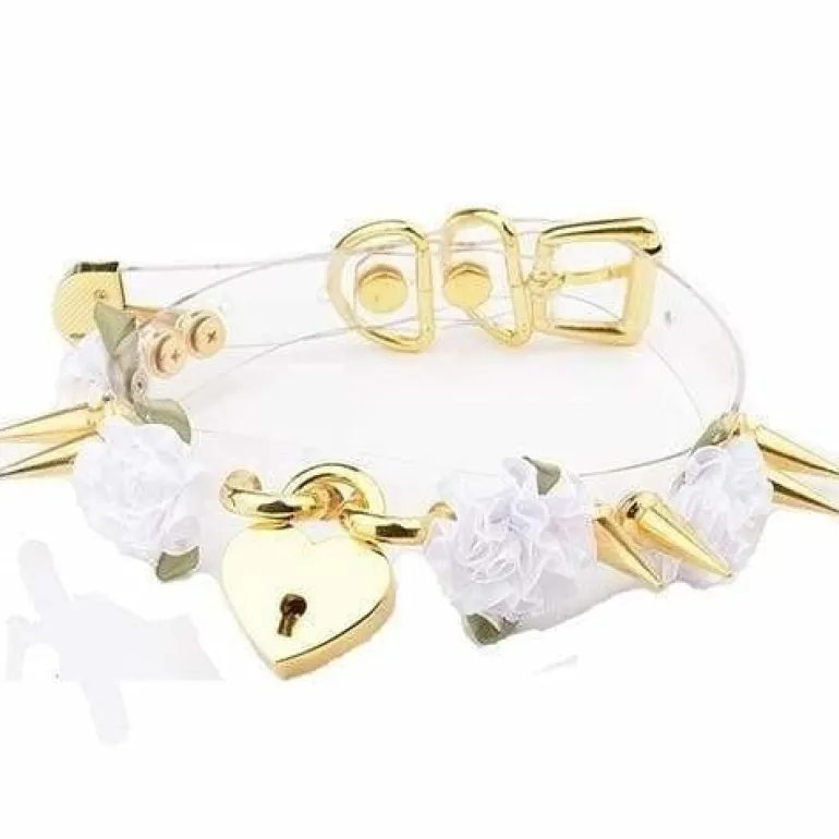 Clear Spiked Floral Choker
