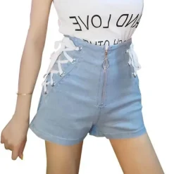 Corset Denim Shorts