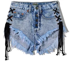 Corset Denim Shorts
