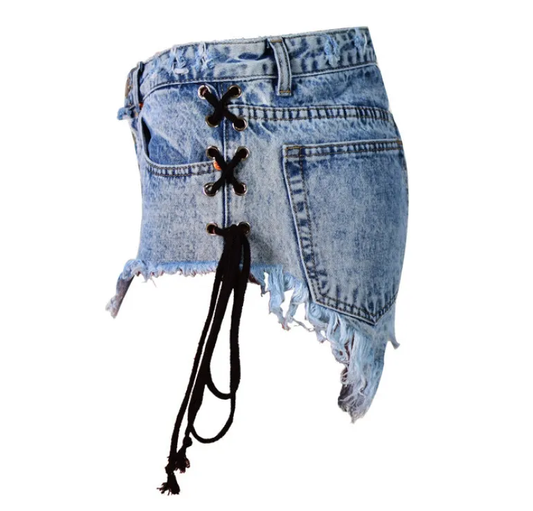 Corset Denim Shorts