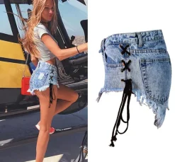 Corset Denim Shorts