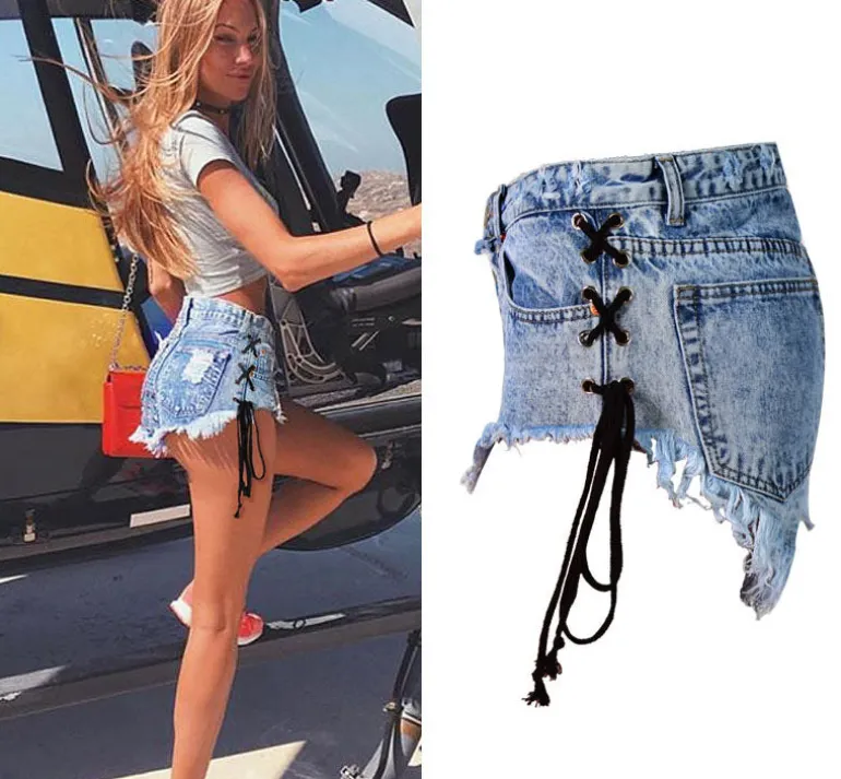 Corset Denim Shorts