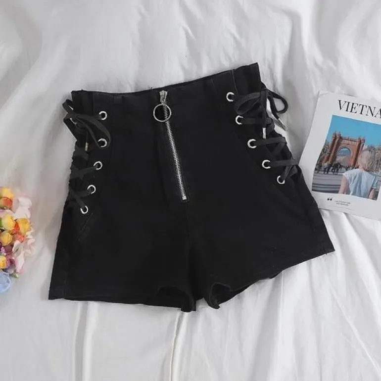 Corset Denim Shorts