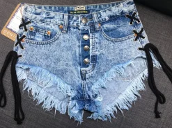 Corset Denim Shorts
