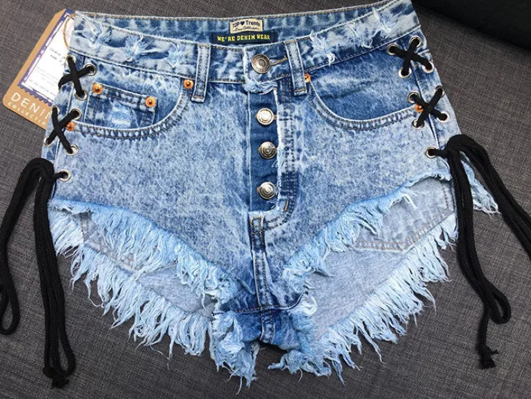 Corset Denim Shorts