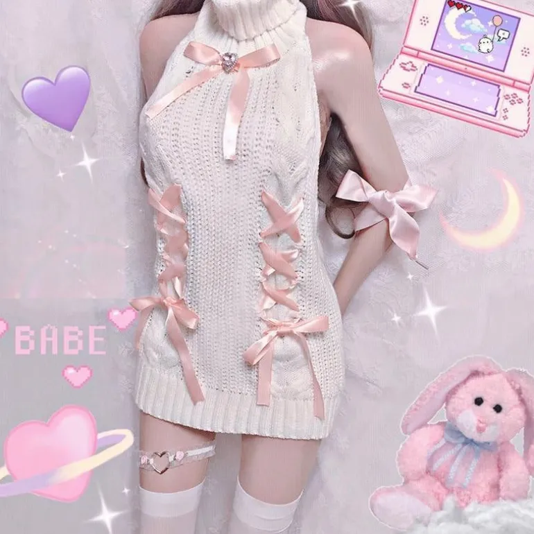 Corset Knit Sweater Dress