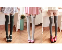 Cotton Animal Thigh Highs