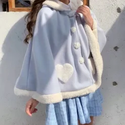 Cozy Blue Winter Poncho