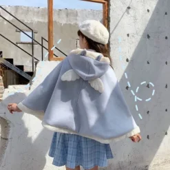 Cozy Blue Winter Poncho